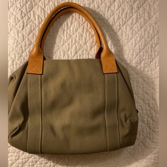 Dooney & Bourke Olive Satchel with Tan Leather Trim - Picture 4 of 8